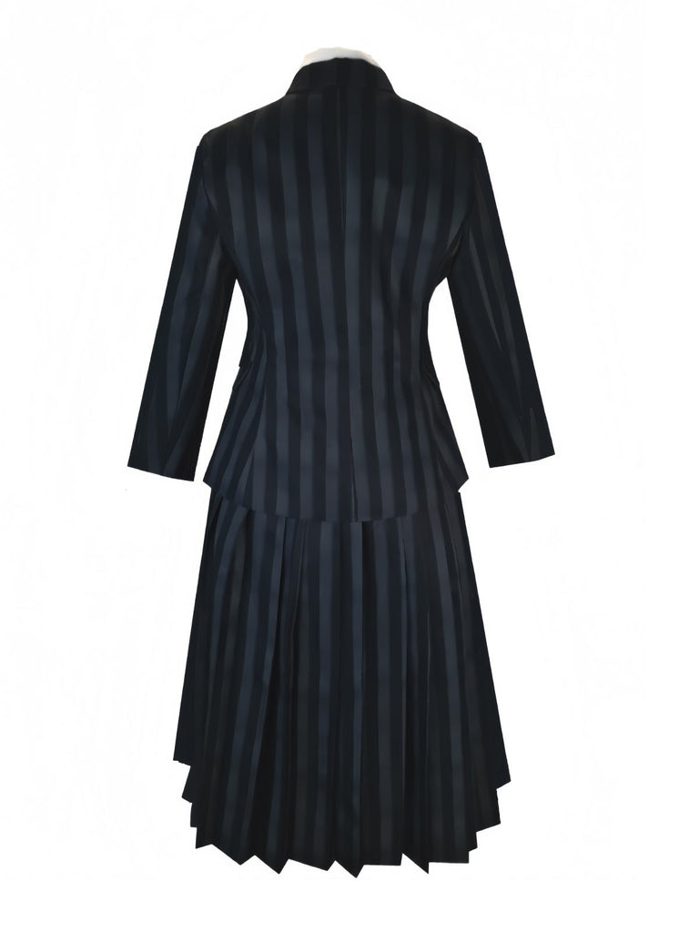 1940s Wednesday Academy Striped Uniform Costume Set - vintage fashion, retro style
