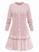 1940s Solid Cable Knit Pleated Hem Sweater Dress, vintage dress, retro fashion - perfect for women who love vintage and retro fashion