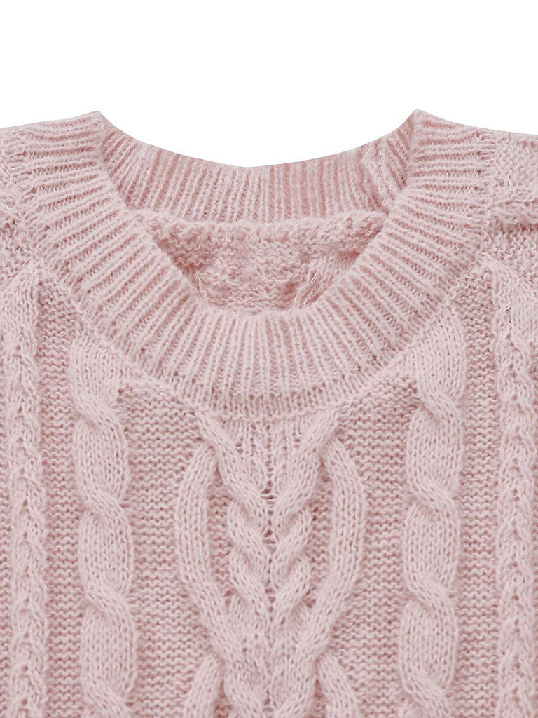 1940s Solid Cable Knit Pleated Hem Sweater Dress, vintage dress, retro fashion - perfect for women who love vintage and retro fashion