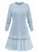 1940s Solid Cable Knit Pleated Hem Sweater Dress, vintage dress, retro fashion - perfect for women who love vintage and retro fashion