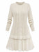 1940s Solid Cable Knit Pleated Hem Sweater Dress, vintage dress, retro fashion - perfect for women who love vintage and retro fashion