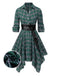 1950s 3/4 Sleeve Plaid Belt Dress — vintage elegance for the modern woman