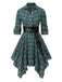 1950s 3/4 Sleeve Plaid Belt Dress: timeless style reimagined