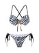 Black & White 1950s Zebra Stripes Starfish Bikini Set - vintage fashion, retro style, classic black