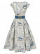 1950s-Boat-Neck-Belted-Floral-Dress, vintage, retro, dress