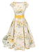 1950s-Boat-Neck-Belted-Floral-Dress, vintage, retro, dress