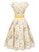 1950s-Boat-Neck-Belted-Floral-Dress, vintage, retro, dress