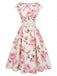 1950s-Boat-Neck-Belted-Floral-Dress, vintage, retro, dress