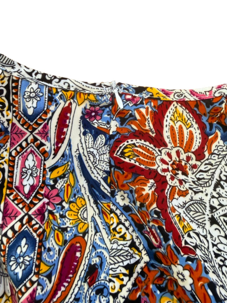 1970s Bohemian Paisley V-Neck Sleeveless High-Low Romper - vintage romper, retro jumpsuit for vintage lovers