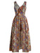 1970s Bohemian Paisley V-Neck Sleeveless High-Low Romper - vintage romper, retro jumpsuit for vintage lovers