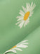 She slips into this 1950s Botanical Print Strap High Waist Dress and suddenly it's a 1950s daydream