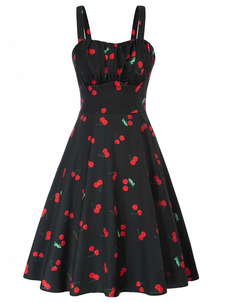 This 1950s Botanical Print Strap High Waist Dress wraps her in 1950s elegance, one twirl at a time