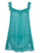 1950s Bow Lace Trim Sheer Mesh Babydoll Nightgown - vintage nightgown, retro sleepwear