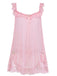 1950s Bow Lace Trim Sheer Mesh Babydoll Nightgown - vintage nightgown, retro sleepwear