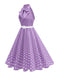 1950s Bow Tie Neck Polka Dot Belted Dress - vintage dress, retro fashion, rockabilly