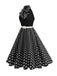 1950s Bow Tie Neck Polka Dot Belted Dress - vintage dress, retro fashion, rockabilly