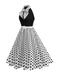 1950s Bow Tie Neck Polka Dot Belted Dress - vintage dress, retro fashion, rockabilly