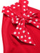 1950s Bow Tie Neck Polka Dot Belted Dress - vintage dress, retro fashion, rockabilly