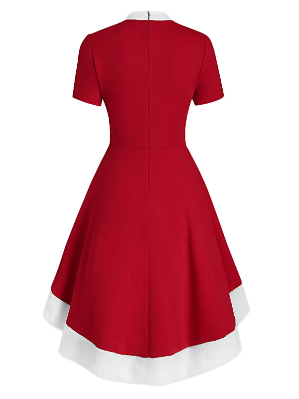 1950s Bowknot Collar Swing Dress, classic 1950s style elegant retro fashion - Image 6
