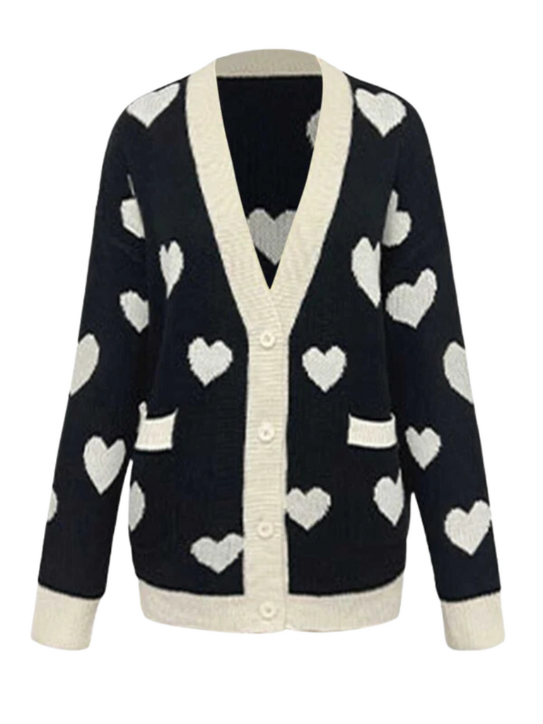 1950s Button Heart Dot Knitted Cardigan: timeless 1950s elegance she makes her own