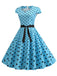 1950s Cap Sleeve Polka Dot Belted Dress — a 1950s silhouette that turns sidewalks into runways