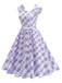 She slips into this 1950s Cap Sleeves Argyle Plaid Swing Dress and suddenly it's a 1950s daydream