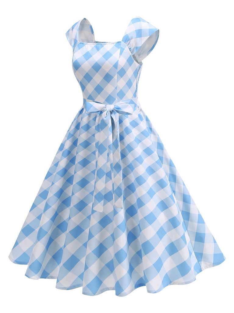 This 1950s Cap Sleeves Argyle Plaid Swing Dress wraps her in 1950s elegance, one twirl at a time