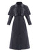 Gray 1950s Halloween Wednesday Plaid Faux-Wool Cape Coat - vintage fashion, retro style