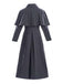 Gray 1950s Halloween Wednesday Plaid Faux-Wool Cape Coat - vintage fashion, retro style
