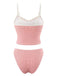 1950s Checkered Lace Trim Tankini Set - vintage fashion, retro style, elegant red