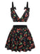 1950s Cherry Bow VNeck Swimsuit | 1950s | vintage swimsuit, retro beachwear