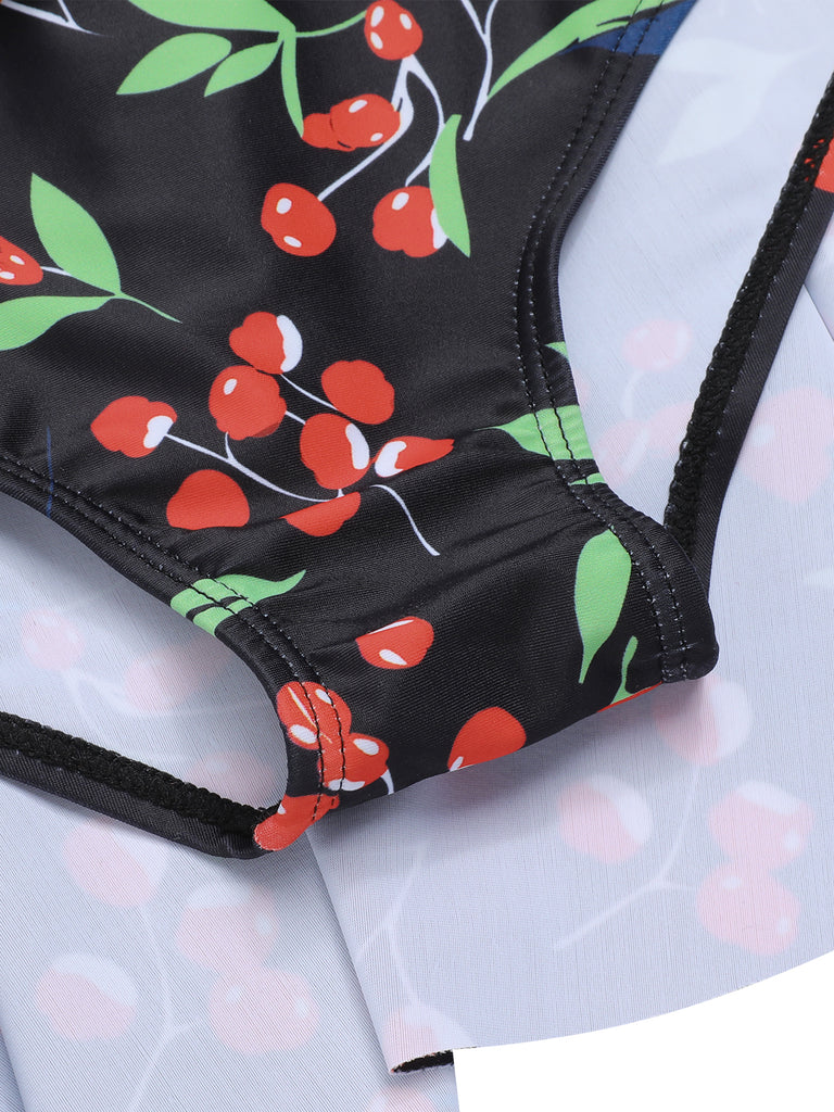 1950s Cherry Bow VNeck Swimsuit | 1950s | vintage swimsuit, retro beachwear