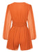 1950s Chiffon Lantern Sleeves Waist Tie Romper, vintage romper, retro jumpsuit - perfect for women who love vintage and retro fashion