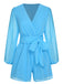 1950s Chiffon Lantern Sleeves Waist Tie Romper, vintage romper, retro jumpsuit - perfect for women who love vintage and retro fashion