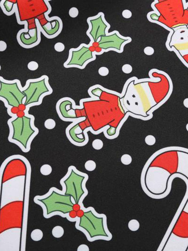 1950s Christmas Candy Canes Swing Dress — the kind of 1950s dress that makes strangers smile
