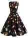 She slips into this 1950s Christmas Crew Neck Collar Patchwork Dress and suddenly it's a 1950s daydream