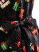 1950s Christmas Crew Neck Collar Patchwork Dress — the kind of 1950s dress that makes strangers smile