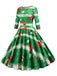 1950s Christmas Crew Neck Half Sleeve Dress: where 1950s romance meets her modern spirit