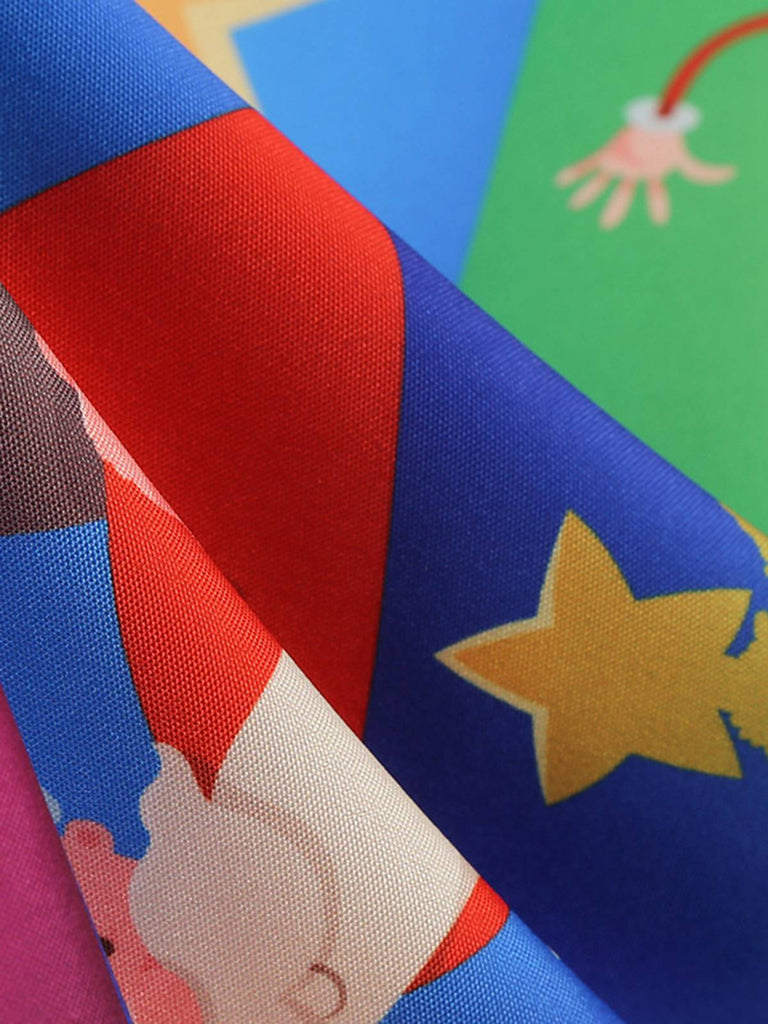 She slips into this 1950s Christmas Crew Neck Patchwork Swing Dress and suddenly it's a 1950s daydream