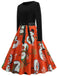 This 1950s Christmas Crew Neck Patchwork Swing Dress wraps her in 1950s elegance, one twirl at a time