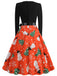 1950s Christmas Crew Neck Patchwork Swing Dress: where 1950s romance meets her modern spirit