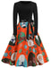 1950s Christmas Crew Neck Patchwork Swing Dress — the kind of 1950s dress that makes strangers smile