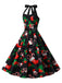 1950s Christmas Halter Belted Swing Dress: where 1950s romance meets her modern spirit