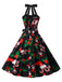 This 1950s Christmas Halter Belted Swing Dress wraps her in 1950s elegance, one twirl at a time