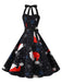 1950s Christmas Halter Belted Swing Dress — a 1950s silhouette that turns sidewalks into runways