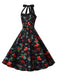 1950s Christmas Halter Belted Swing Dress — the kind of 1950s dress that makes strangers smile