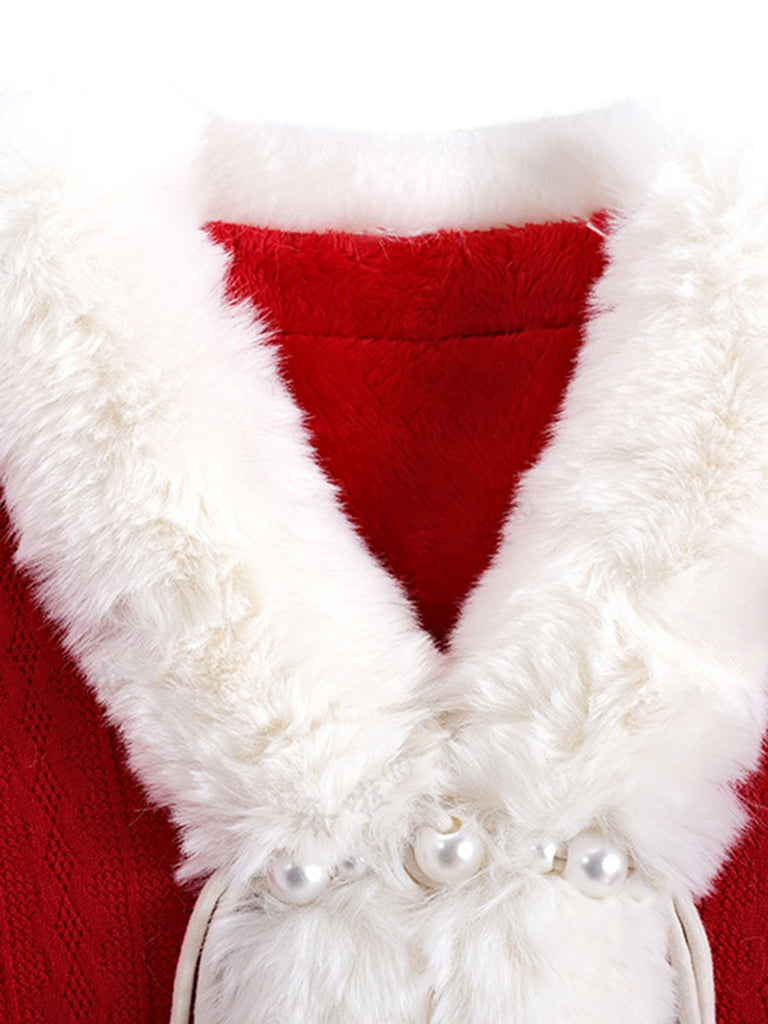 1950s Christmas Knitted Fur Trim Shawl: timeless 1950s elegance she makes her own