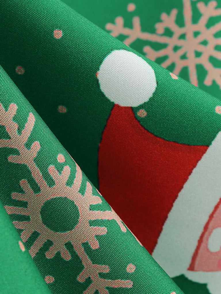 1950s Christmas Patchwork Long Sleeve Dress: where 1950s romance meets her modern spirit