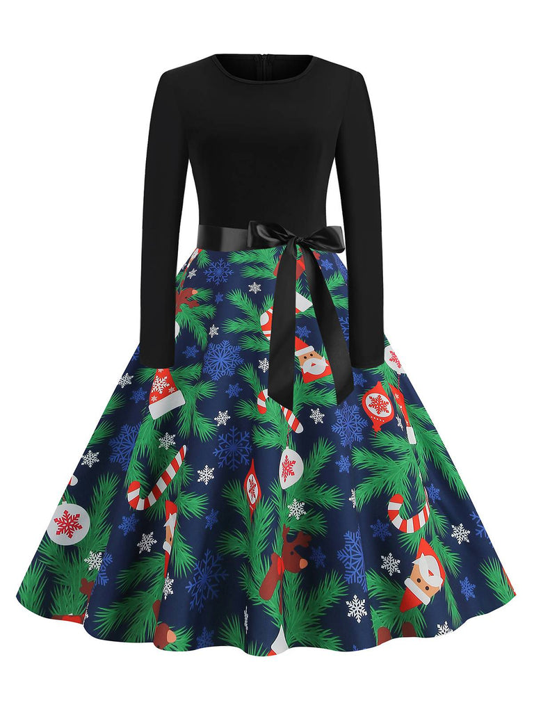 This 1950s Christmas Patchwork Long Sleeve Dress wraps her in 1950s elegance, one twirl at a time