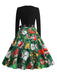1950s Christmas Patchwork Long Sleeve Dress: where 1950s romance meets her modern spirit